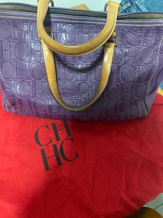 Bolso Carolina Herrera Morado y Marrón