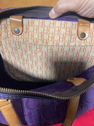 Bolso Carolina Herrera Morado y Marrón