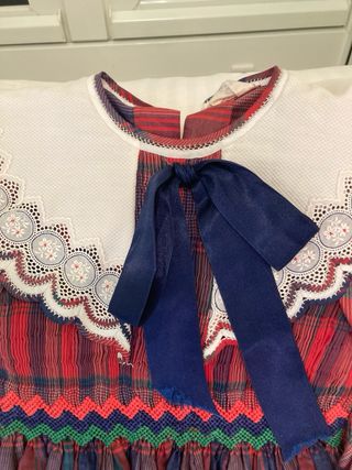 Vestido niña cuadros escoceses rojo T7