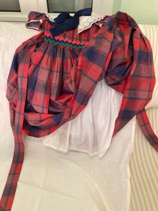 Vestido niña cuadros escoceses rojo T7