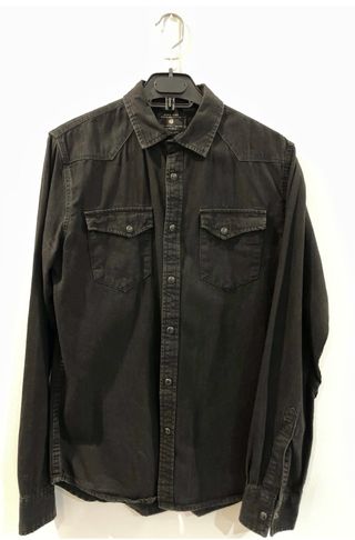 Camisa vaquera negra Zara Man M