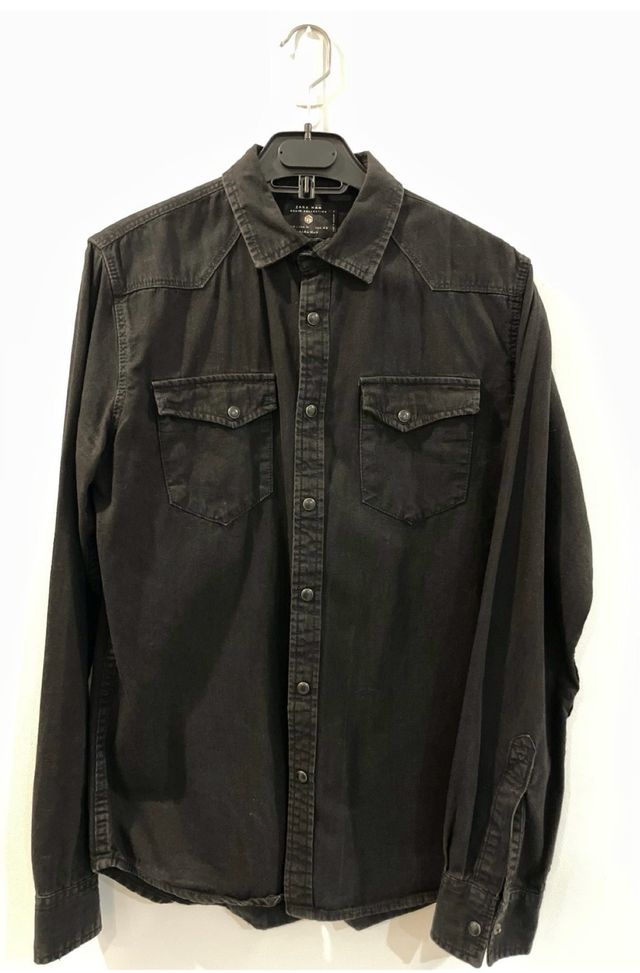 Camisa vaquera negra Zara Man M