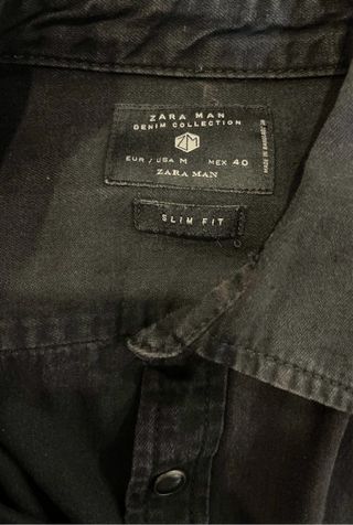 Camisa vaquera negra Zara Man M