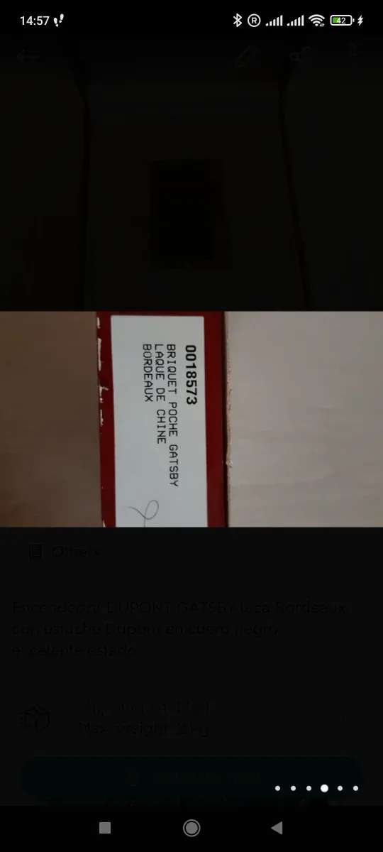 Mechero Dupont Gatsby Laca China con estuche Nuevo