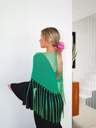 Mantoncillo Flamenca Plumeti Verde