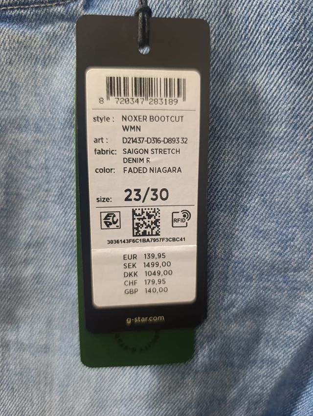 Jeans azules de corte recto