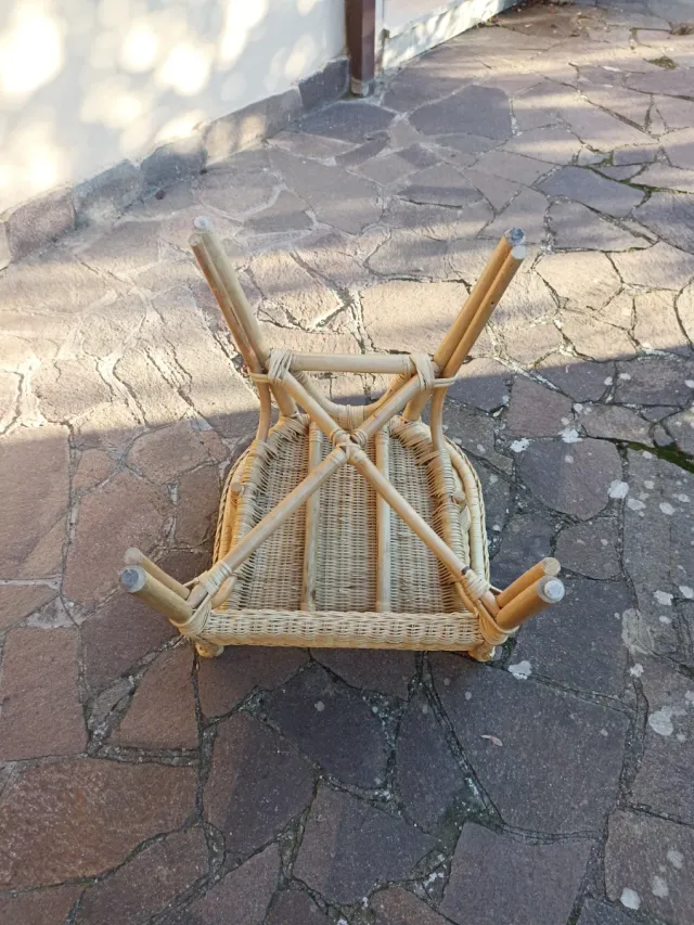 Poltrona in vimini beige