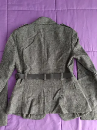 Chaqueta Mango Talla 36 Marrón/Gris