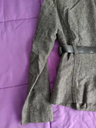 Chaqueta Mango Talla 36 Marrón/Gris