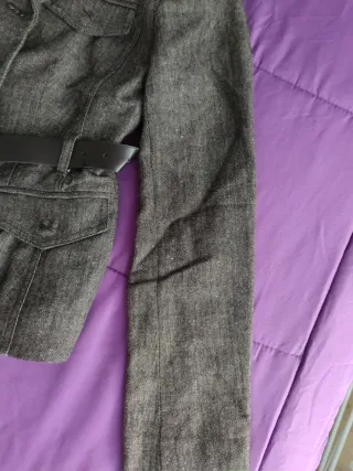 Chaqueta Mango Talla 36 Marrón/Gris