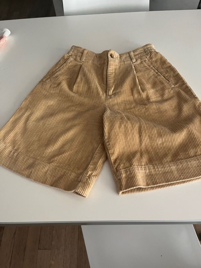 Pantaloncini donna in velluto beige