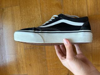 Vans Old Skool Platform nere e bianche