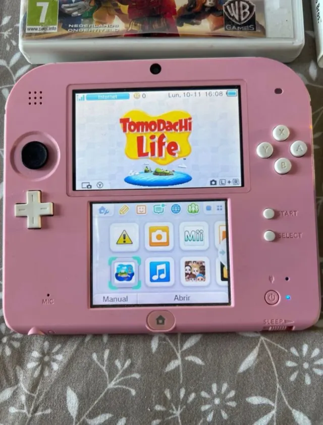 Nintendo 2DS Rosa + 2 Juegos + Cargador