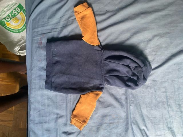 Jersey bebé azul y naranja