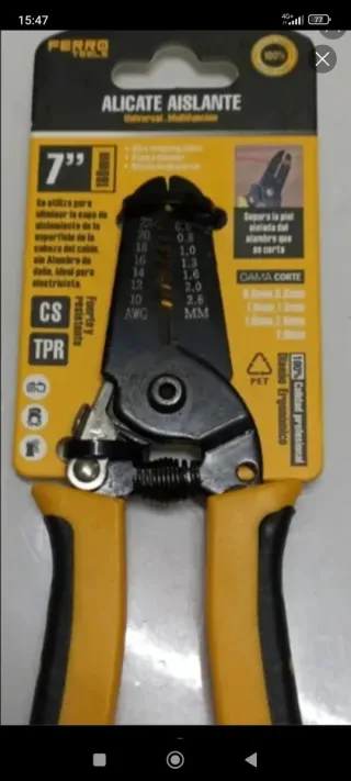 Alicate Pelacables Aislante 7 Profesional