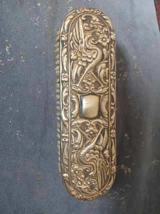 Cepillo antiguo plata cisne y flores
