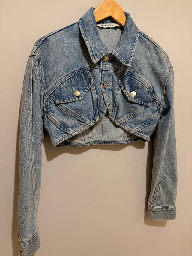 Cazadora tejana Zara cropped S