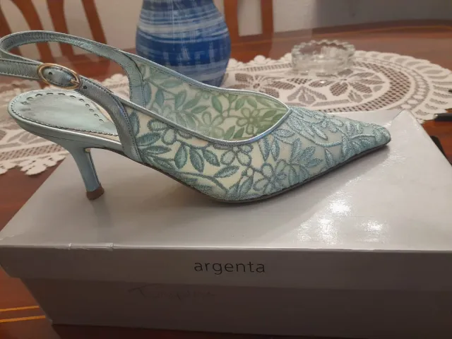 Zapatos de fiesta Argenta verde/plata