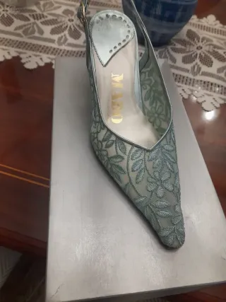 Zapatos de fiesta Argenta verde/plata