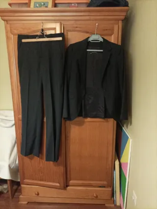 Traje de chaqueta negro mujer