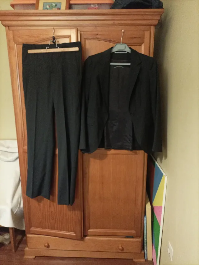 Traje de chaqueta negro mujer