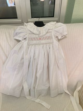 Vestido niña blanco talla 2 bordado