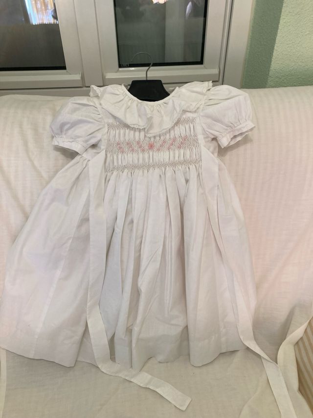 Vestido niña blanco talla 2 bordado