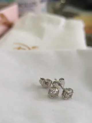 Pendientes Blush Oro Blanco 585