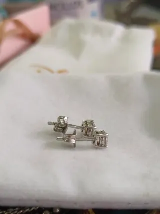 Pendientes Blush Oro Blanco 585