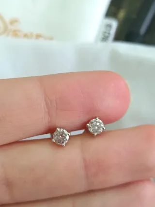 Pendientes Blush Oro Blanco 585