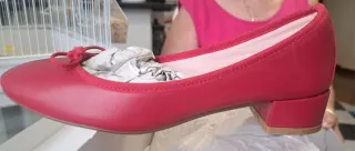 Manoletinas de piel rojas