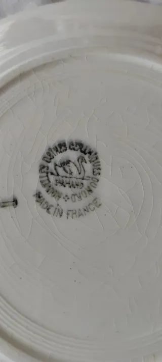 2 piatti Art Déco floreali verdi