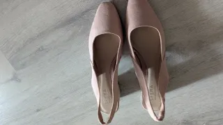 Rosa y beige en tacón /Slingback