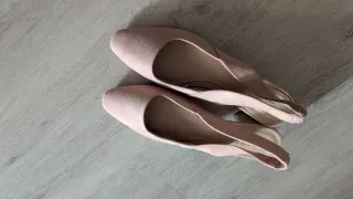 Rosa y beige en tacón /Slingback