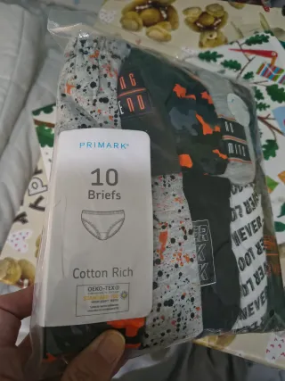 Pack 10 Calzoncillos Niño Primark de la talla 8/9