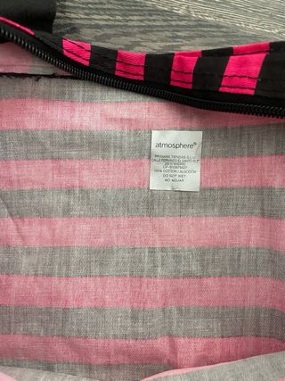 Bolso Tote Rayas Fucsia y Negro