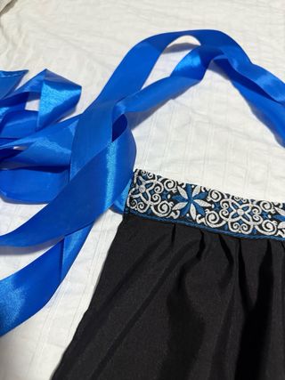 Delantal Huertana Negro con azul  75 x 60