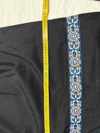 Delantal Huertana Negro con azul  75 x 60