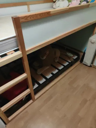 Cama Kura + somier adicional y colchón