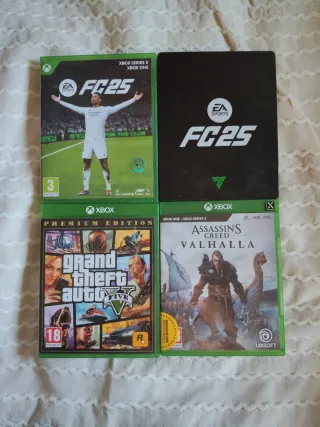 Pack Juegos Xbox FC 25, GTA V, AC Valhalla