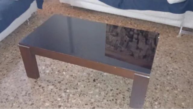 Mesa de centro elevable cristal y madera