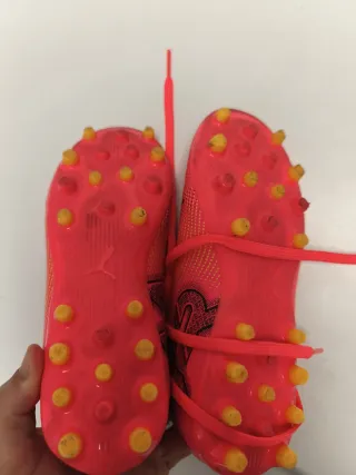 Botas de fútbol Puma niño rosas talla 31
