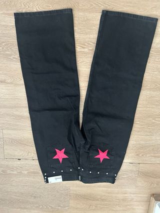 Pantalones Bershka Mujer Negros Tachuelas