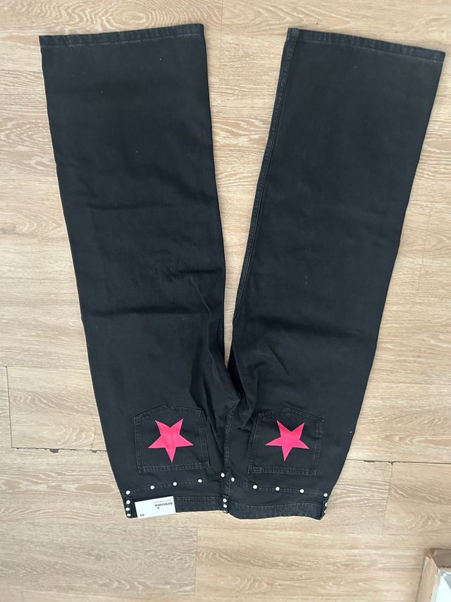 Pantalones Bershka Mujer Negros Tachuelas