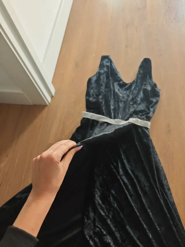 Vestido negro terciopelo para fotos