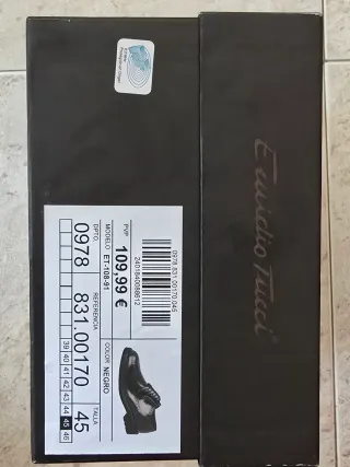 Zapatos de vestir, Emidio Tucci, negros (talla 45)