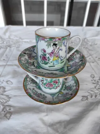 Set 2 Tazze Porcellana Cina Vintage