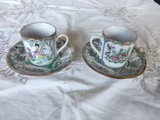 Set 2 Tazze Porcellana Cina Vintage