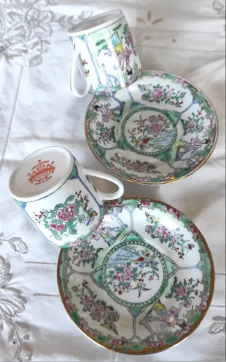 Set 2 Tazze Porcellana Cina Vintage