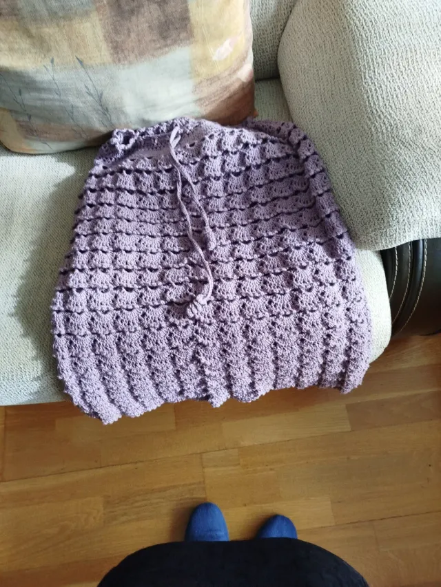 Conjunto de crochet rosa y morado